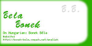 bela bonek business card
